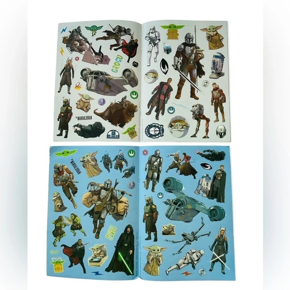 TWO Star Wars The Mandalorian Stickertivity Colortivity Books One Brand New